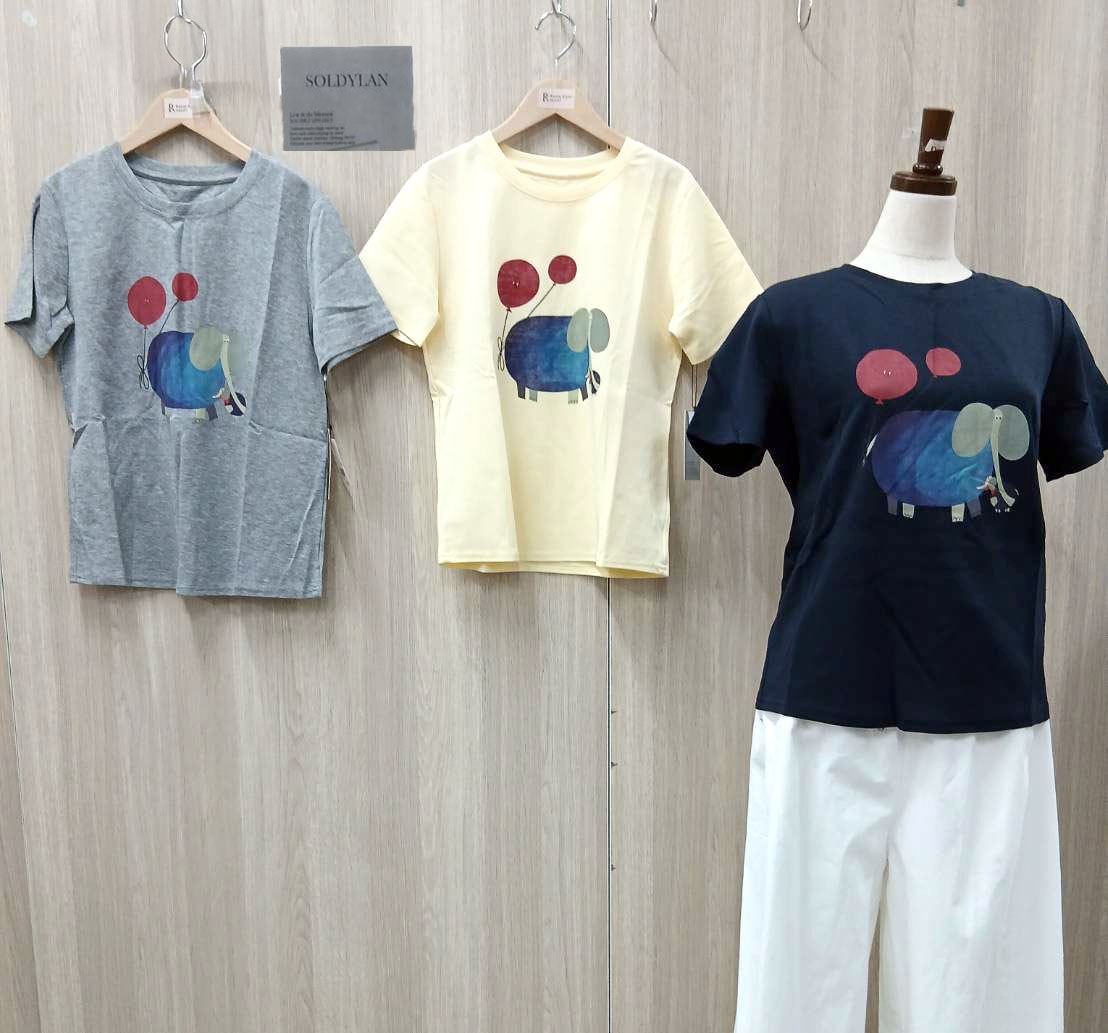 P000【SOLDYLAN】風船とぞうさん Tシャツ（F5-25639）