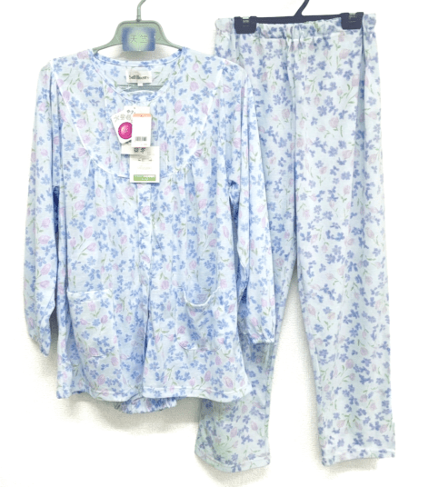 P000 婦人綿混天竺長袖パジャマ（75-8217）