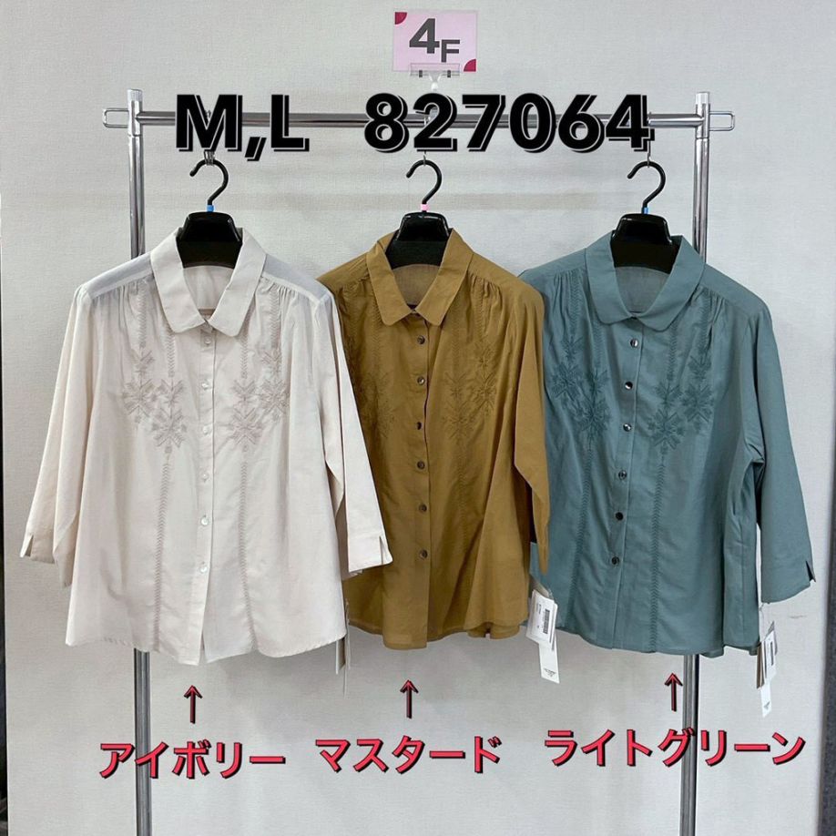 P000 前身刺しゅう柄 オーバーブラウス（48-827064）