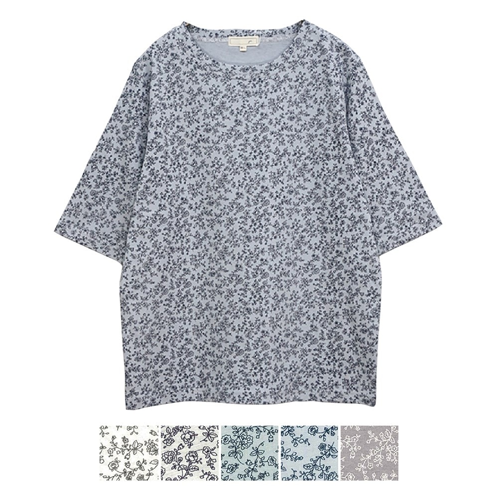 P000SS-0173L 【大寸】五分袖綿１００％Tシャツ(930879LL) 5枚組