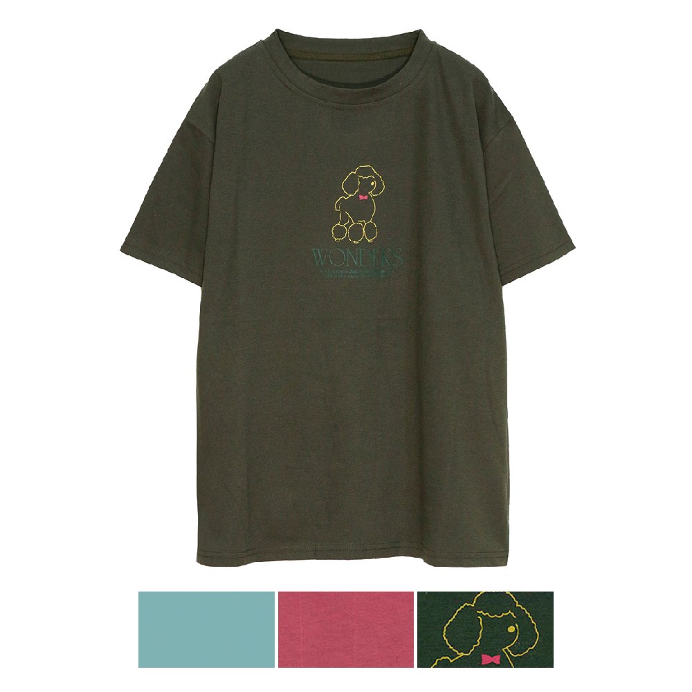 P000SS-0193L 【大寸】半袖イヌプリントTシャツ(560823LL) 6枚組