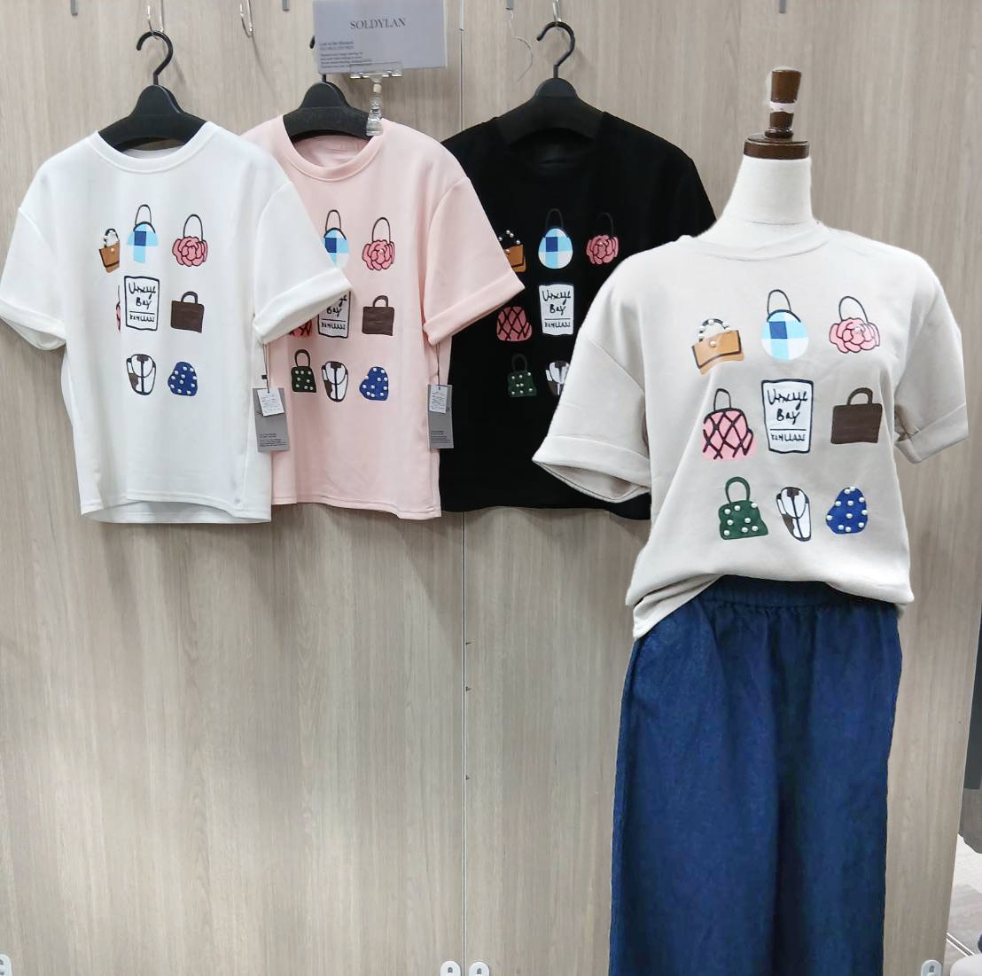 P000【SOLDYLAN】色々バッグPt パール付きTシャツ（F5-26251）