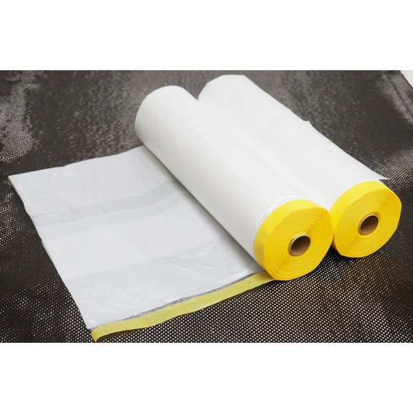 養生 タンカル マスカー 2400mm×35ｍ（マスキングテープ付き） 1本 /塗装 補修 マスキング 養生テープ 保護