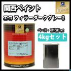関西ペイント 2液 ダークグレー プラサフ 4kg/レタンPGハイブリッド