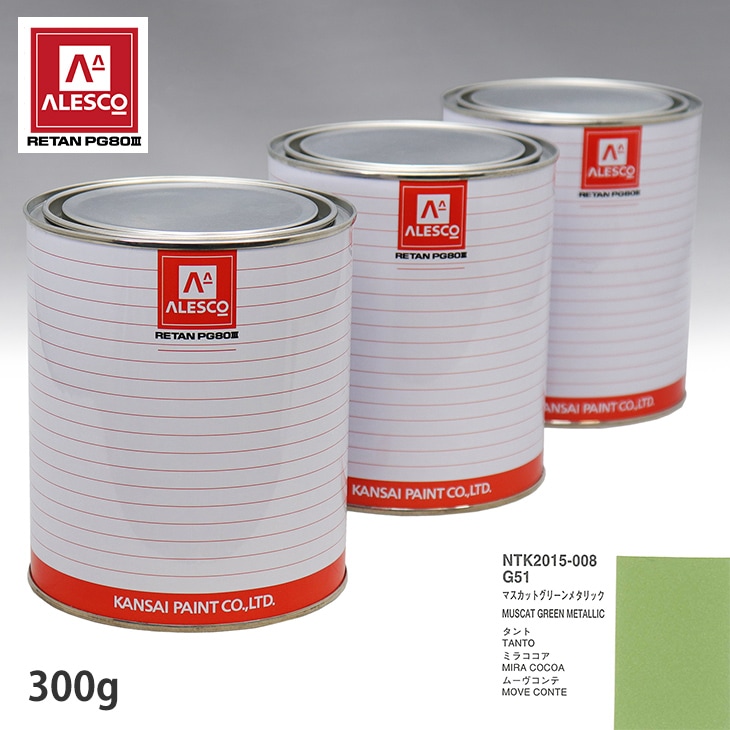関西ペイント PG80 調色 ダイハツ G51 マスカットグリーンメタリック