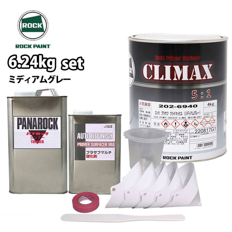202-6940 クライマックス ミディアムグレー 硬化剤セット ロックペイント ロックペイント ロックプラサフ クライマックス（ミディアム