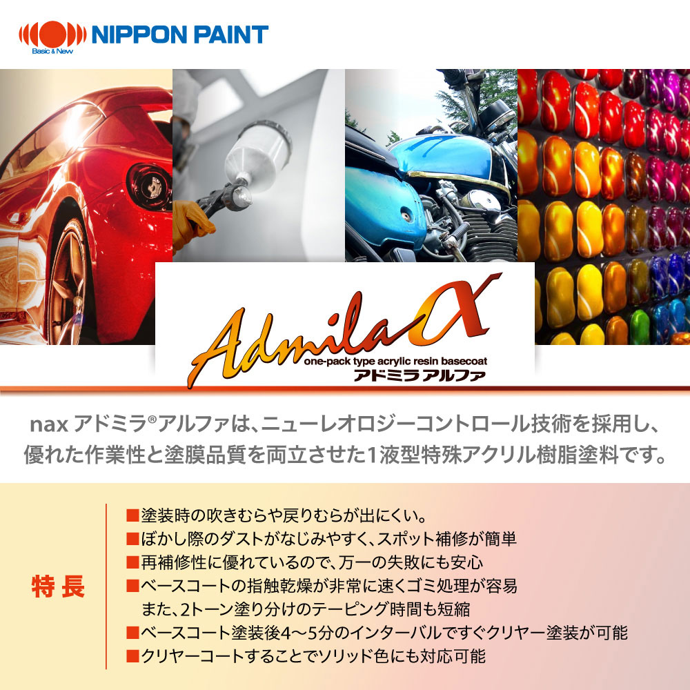日本ペイント アドミラα 調色 ランボルギーニ 224009 White Mica