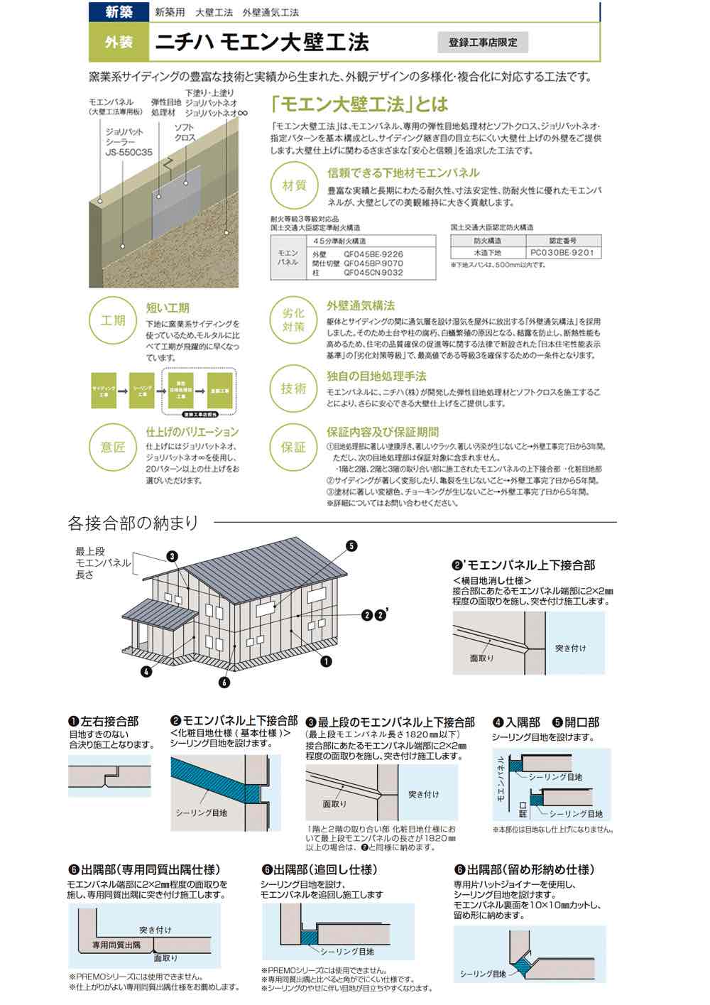 モエン大壁工法専用 弾性目地処理材 JF900A 弾性目地処理材