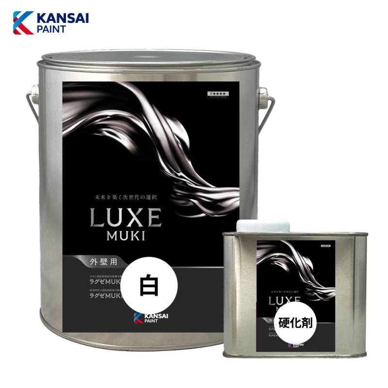 関西ペイント ラグゼMUKIトップマイルド 白 つやあり 3.5kgセット【メーカー直送便/代引不可】外壁用 塗料