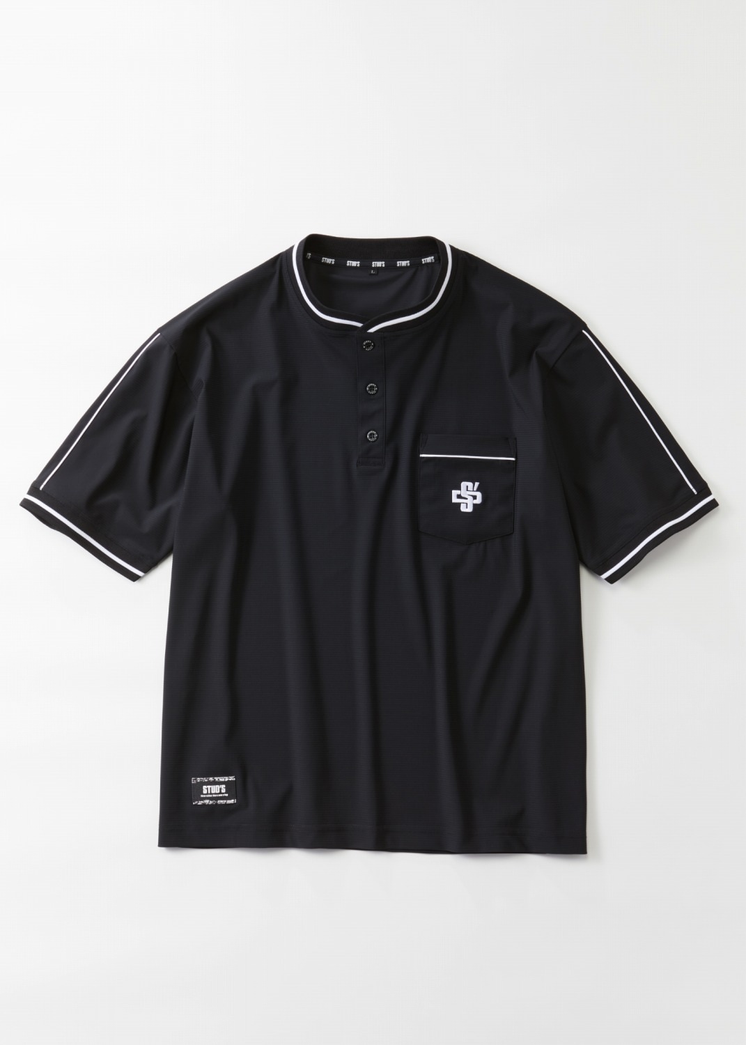 STUD'S(S8564)半袖ヘンリーネックシャツ
