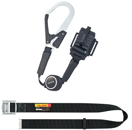 タジマ(B1SMER-TL1BK)胴ベルト用 ER150縦型L1 スチールベルトMセット 黒 (M)