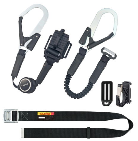 タジマ(B1SMER-TL1WBK)胴ベルト用 ER150縦型L1ダブル スチールベルトMセット 黒 (M)