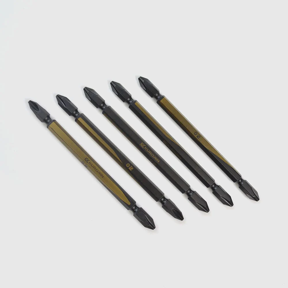 フジ矢(5215-110-BG) 両頭ビット（黒金・５本組）＋２×１１０mm