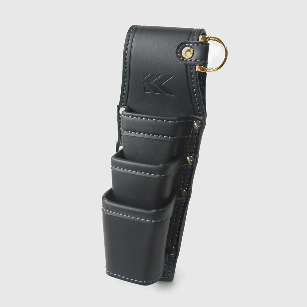 フジ矢(AH-63BG)ホルダー3段(黒金)LIGHT PU LEATHER SERIES