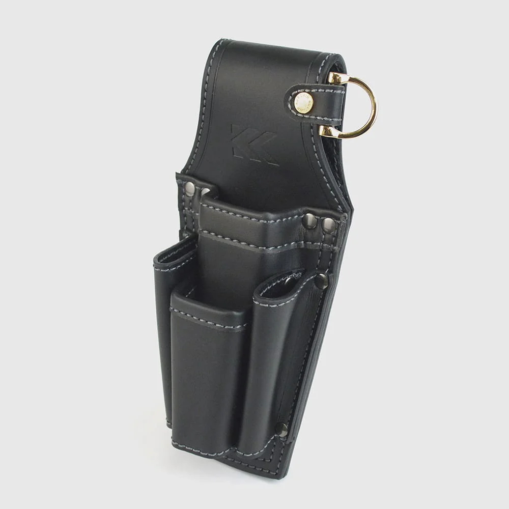 フジ矢(AH-72BG)ドライバーペンチホルダー2段(黒金)LIGHT PU LEATHER SERIES
