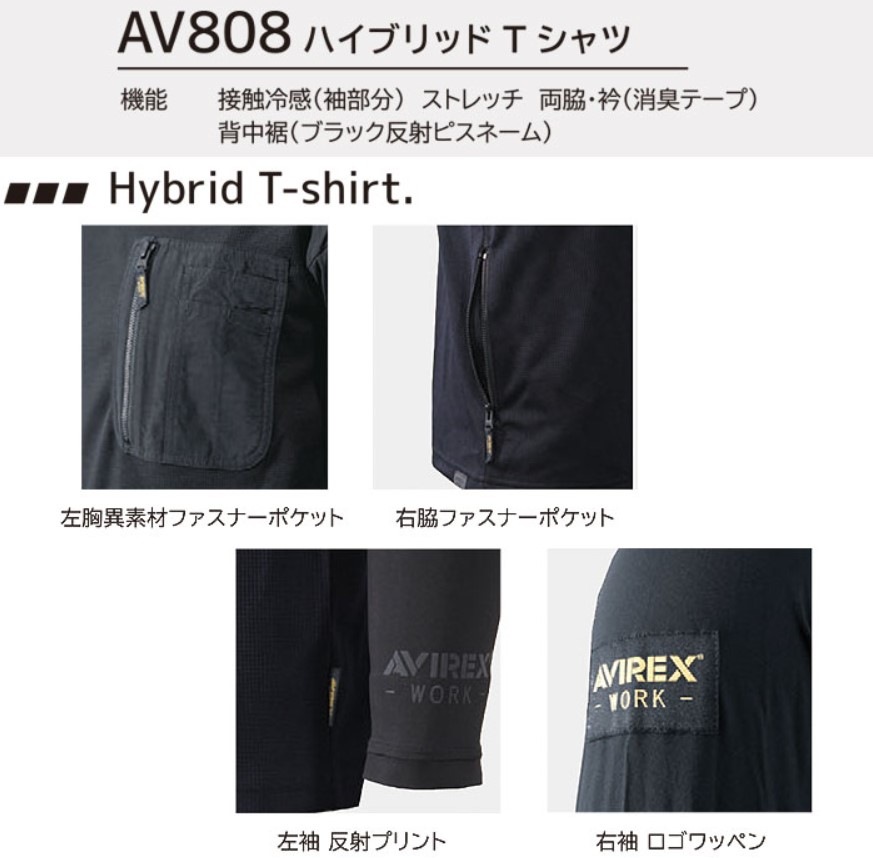 AVIREX(AV808)ハイブリッドTシヤツ