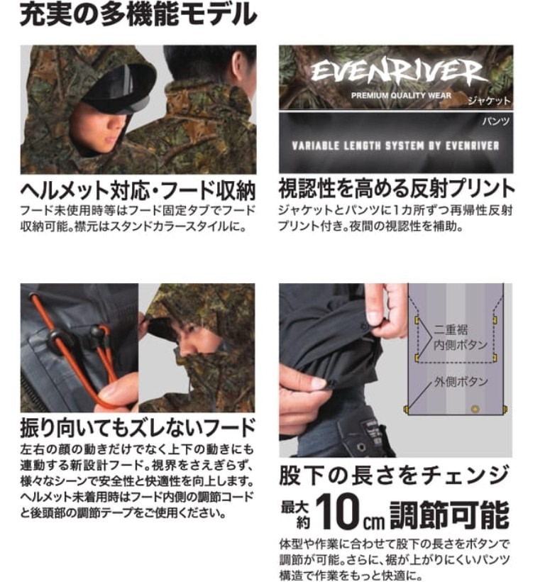 イーブンリバー(ME300)ストレッチレインスーツ