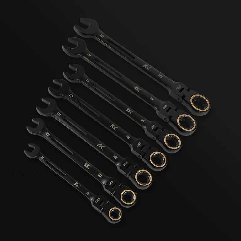 フジ矢(CWL-14-BG)首振りラチェットコンビネーションレンチ14mm 黒金