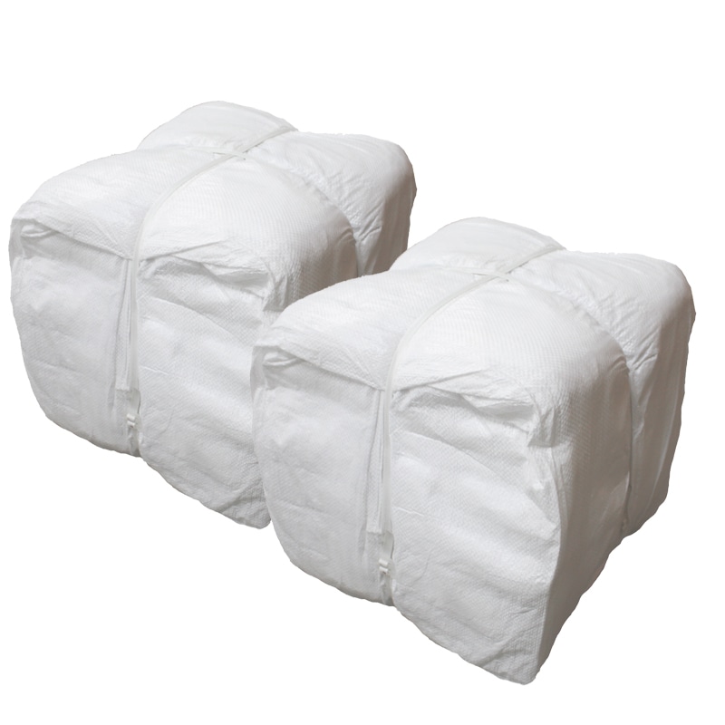 白メリヤスウエス(新品生地)縫目無　40kg梱包/2kg×20袋
