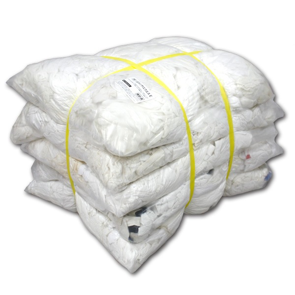 白メリヤスウエスエコノミー(リサイクル生地)　20kg梱包/4kg×5袋