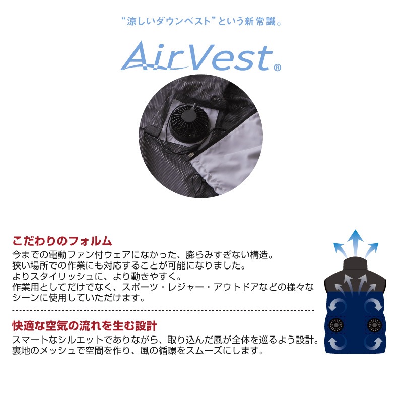 ファン付作業服 AD-1000 単品販売 Air Vest