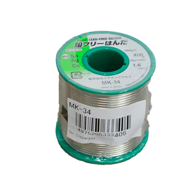 イチネンケミカルズ 鉛フリーはんだ ヤニ入り 400g MK-34