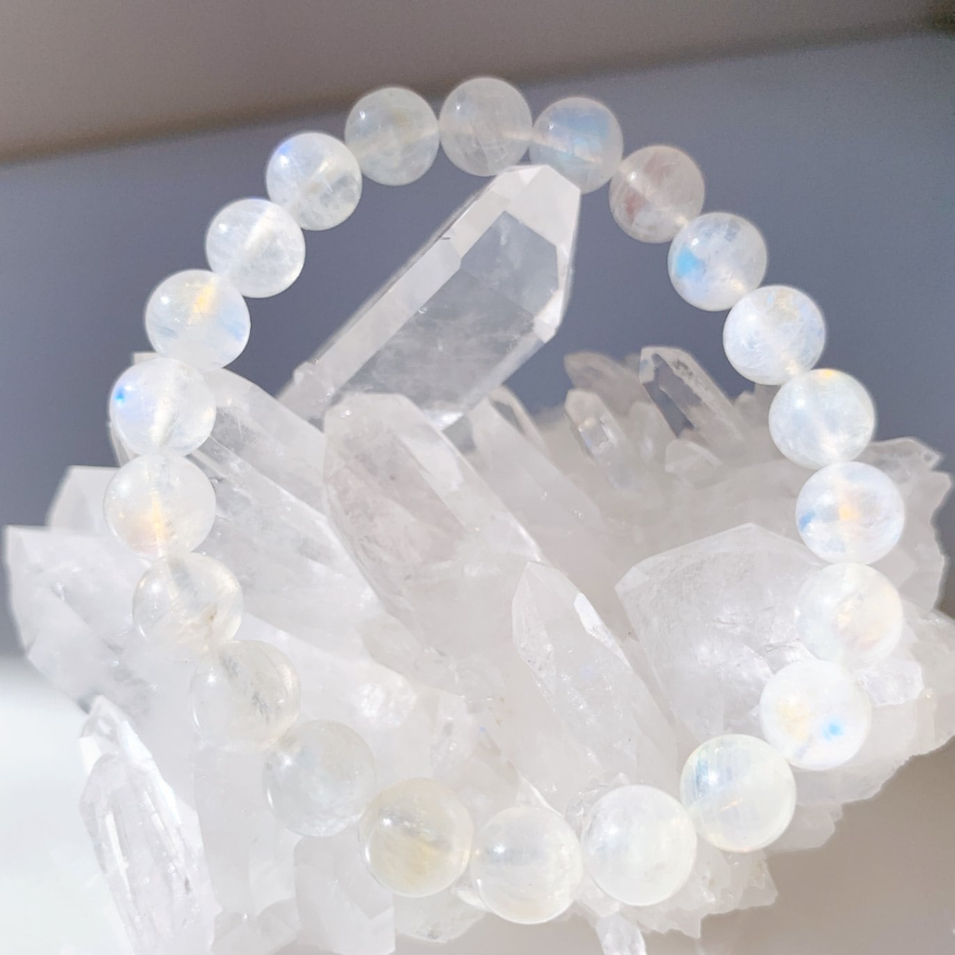 レインボームーンストーン ブレスレット