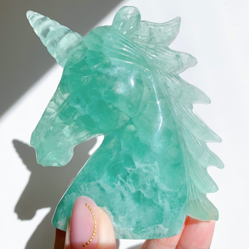 【難あり特価品】フローライト ユニコーン型