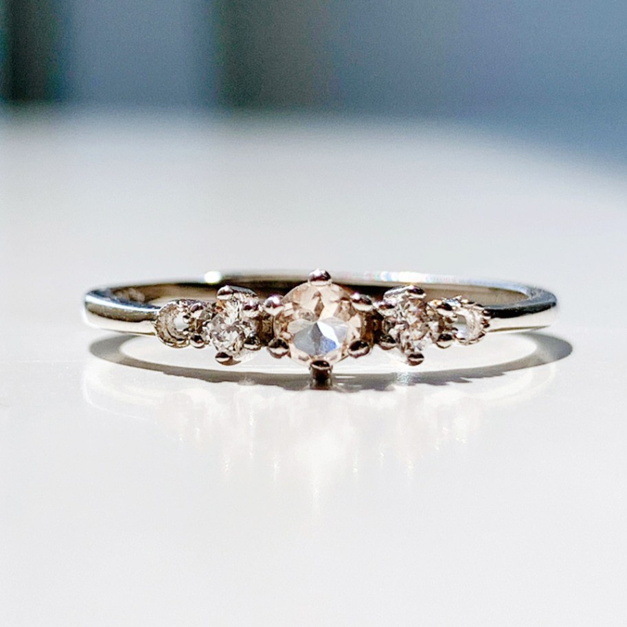 シルバーリング フリーサイズ モルガナイト