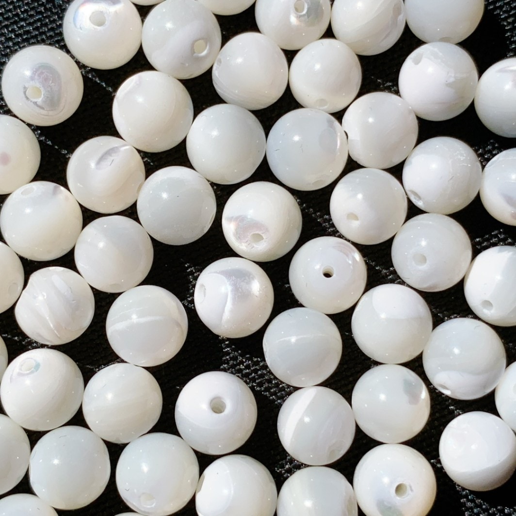 [583B]マザーオブパール ホワイトカラー(8mm)