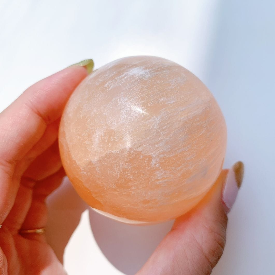 オレンジセレナイト 丸玉