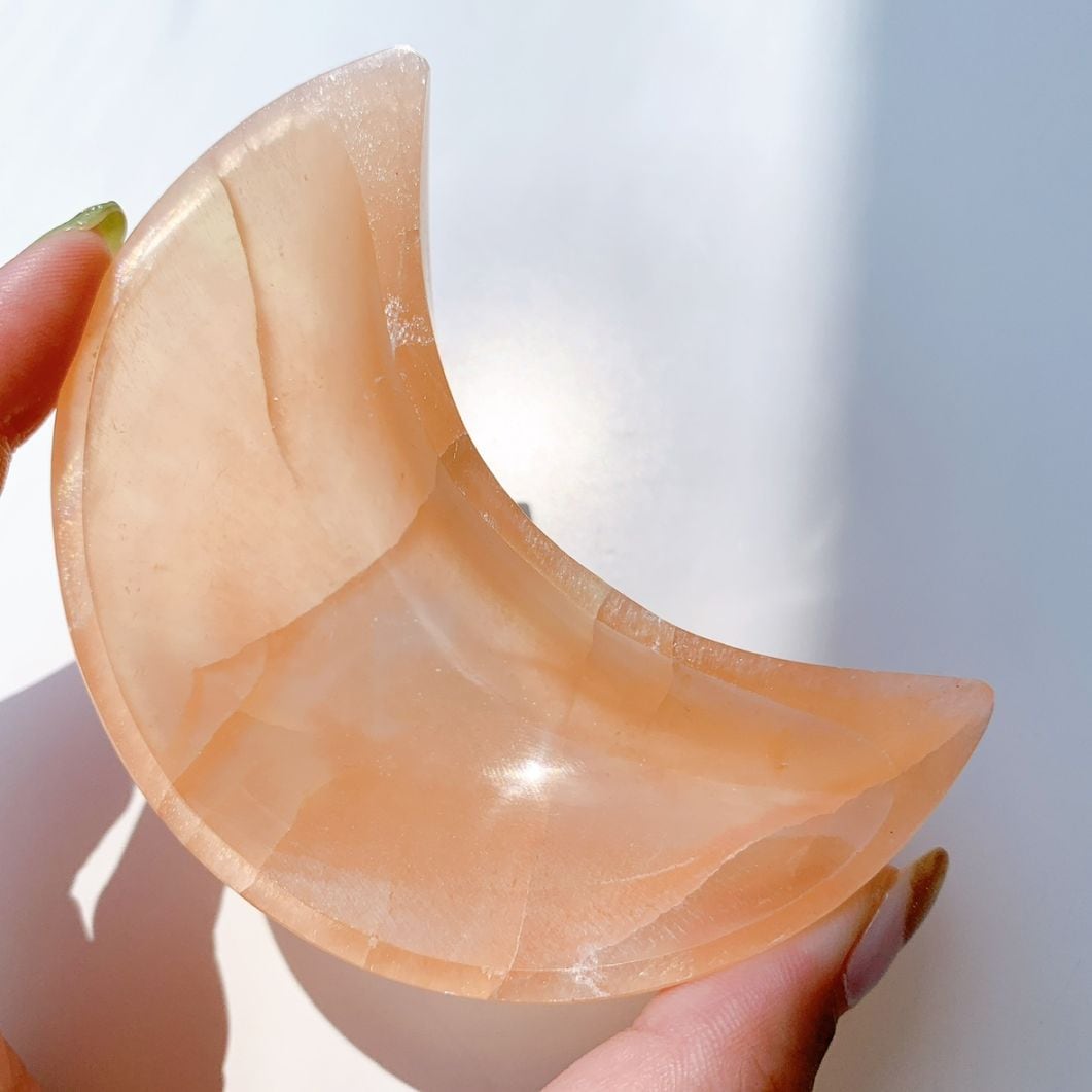 オレンジセレナイト 月型ボウル