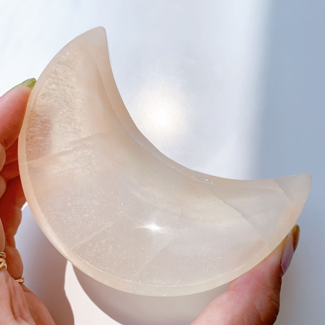 オレンジセレナイト 月型ボウル