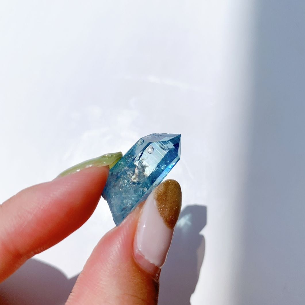 アクアオーラ✕ブルークラック水晶のユニコーン形オルゴナイト☆他2点