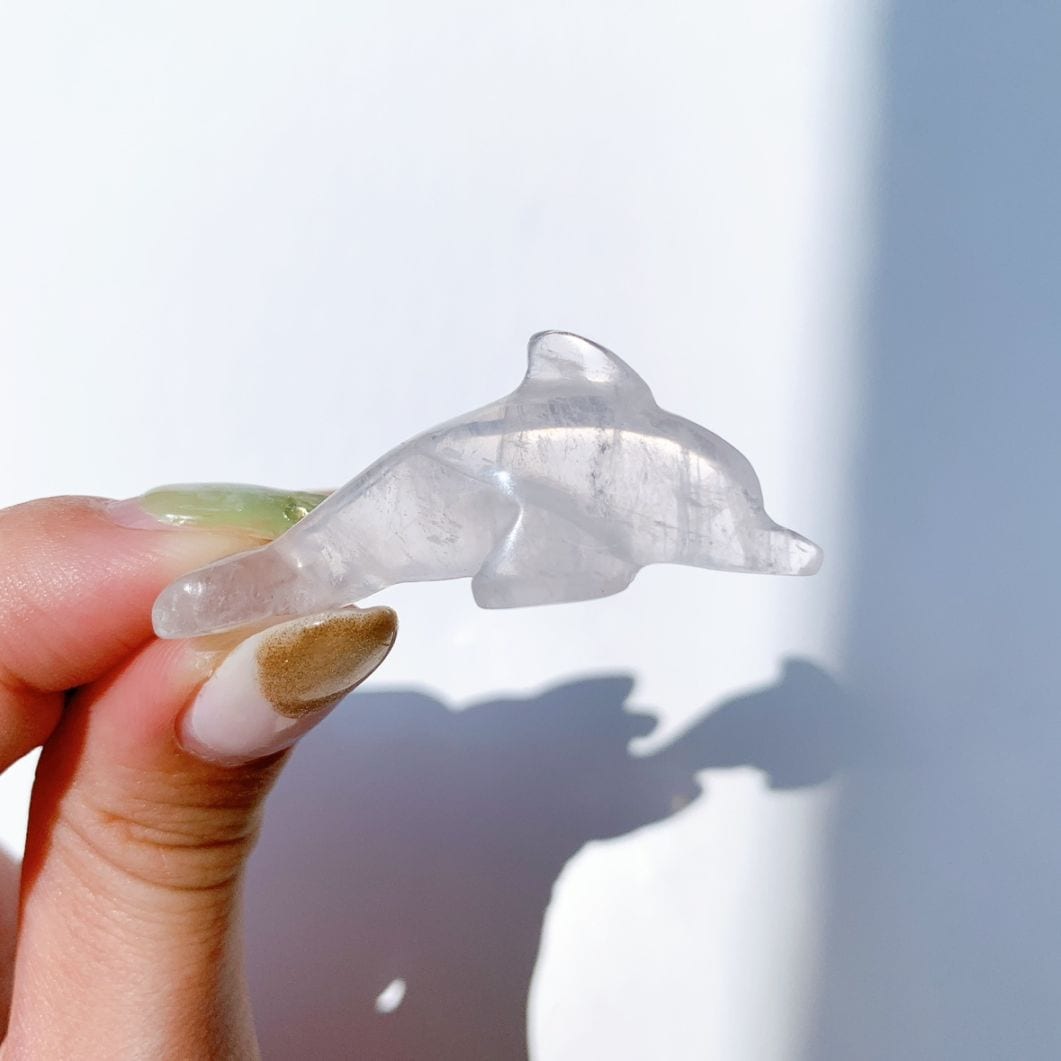 ローズクォーツ イルカ型