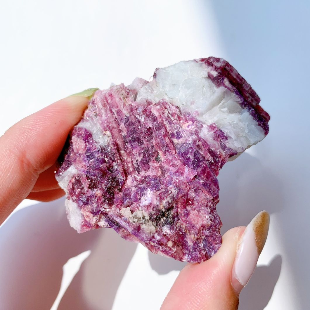 レピドライトwithピンクトルマリン 原石