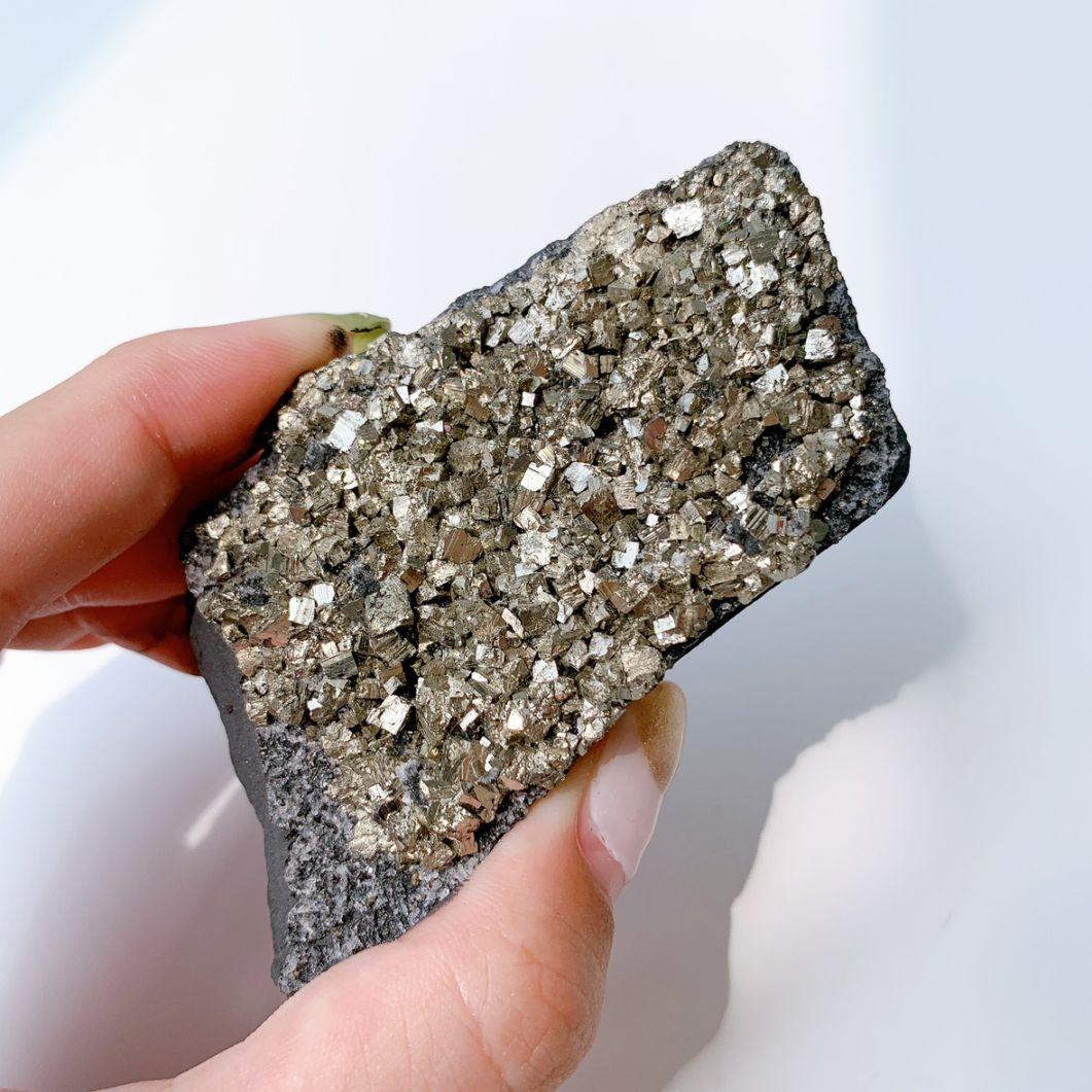 パイライトonシュンガイト 原石