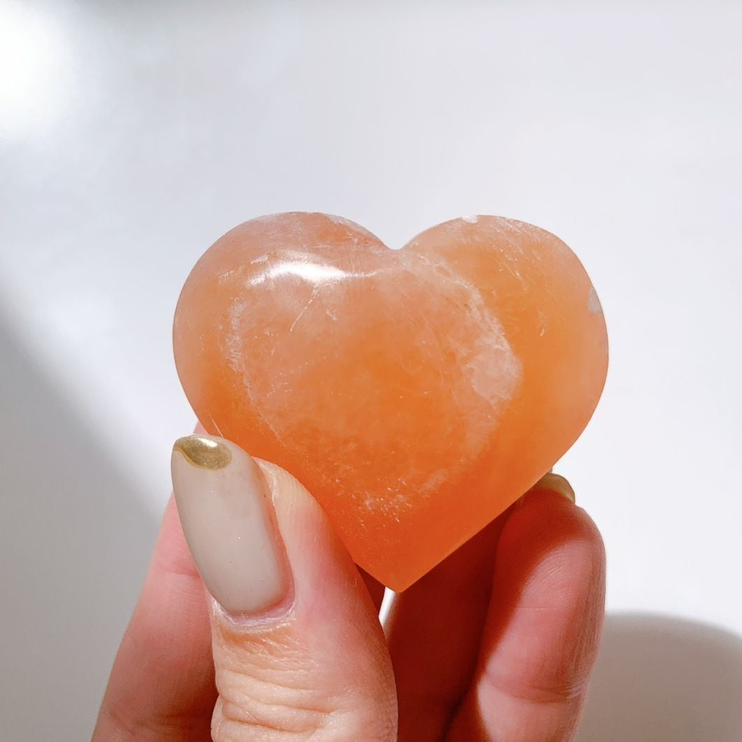 オレンジセレナイト ハート型