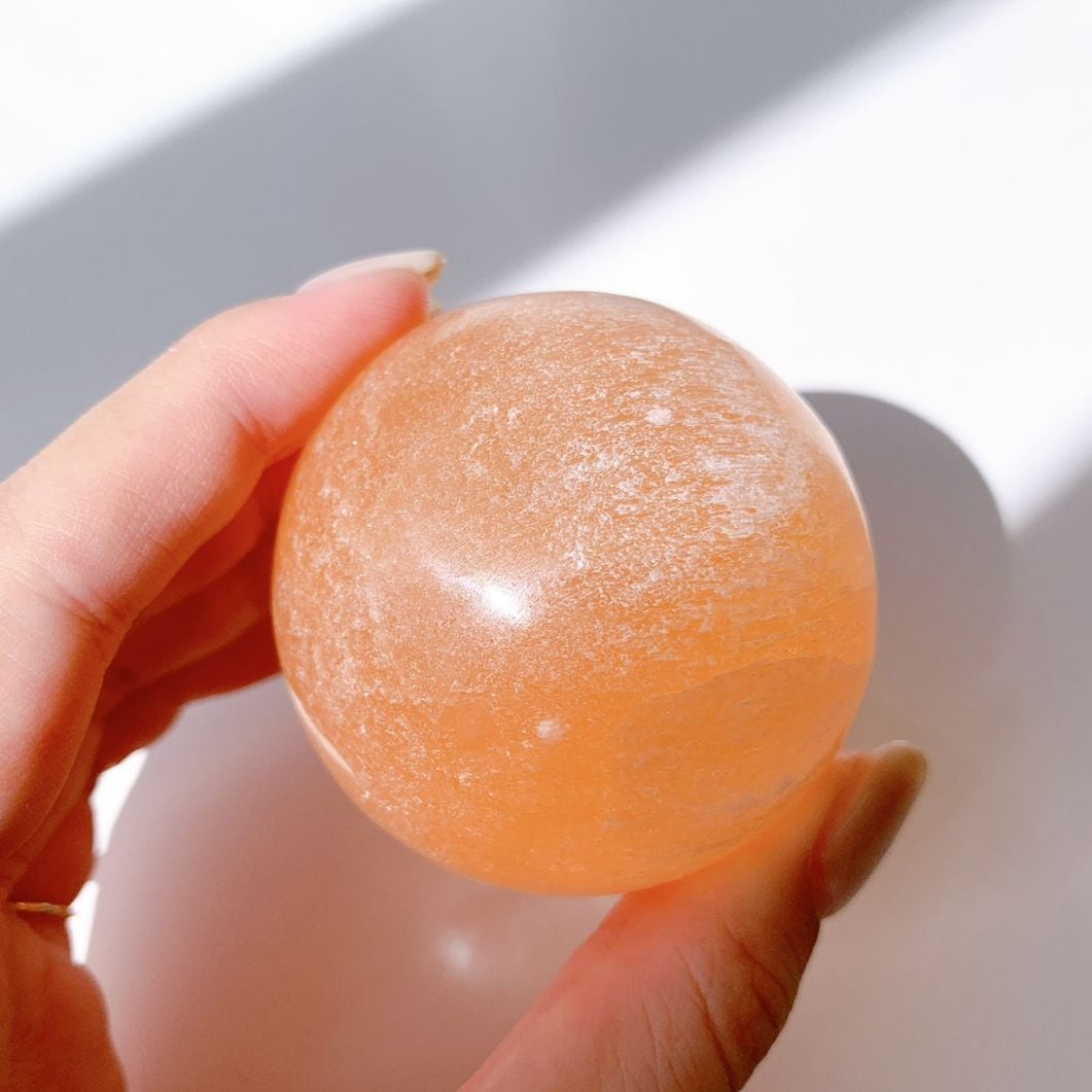 オレンジセレナイト 丸玉