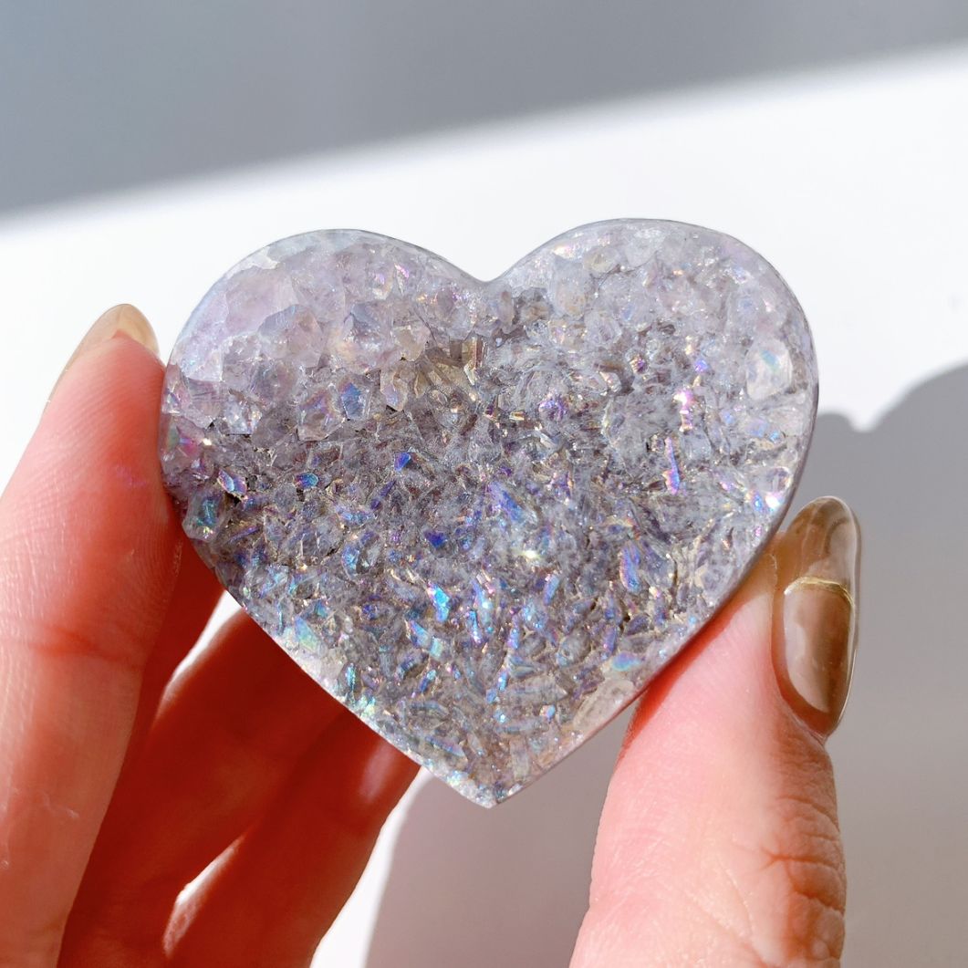 オーロラアメジスト クラスター ハート型