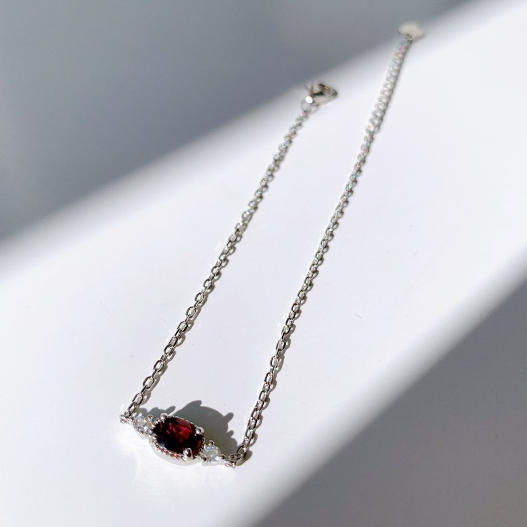 シルバーブレスレット  ロードライトガーネット