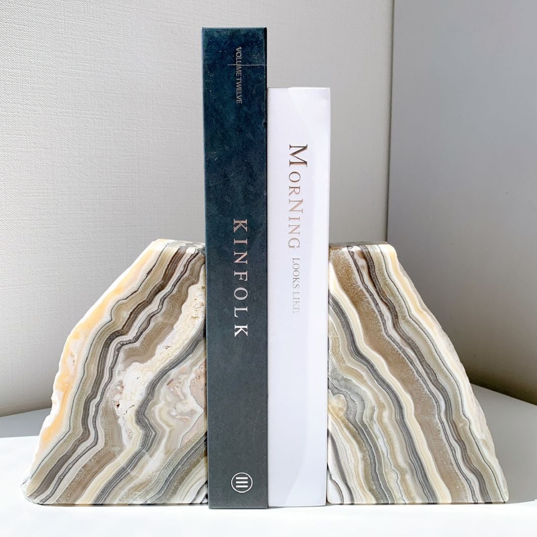 ゼブラオニキス ブックエンド 2個セット