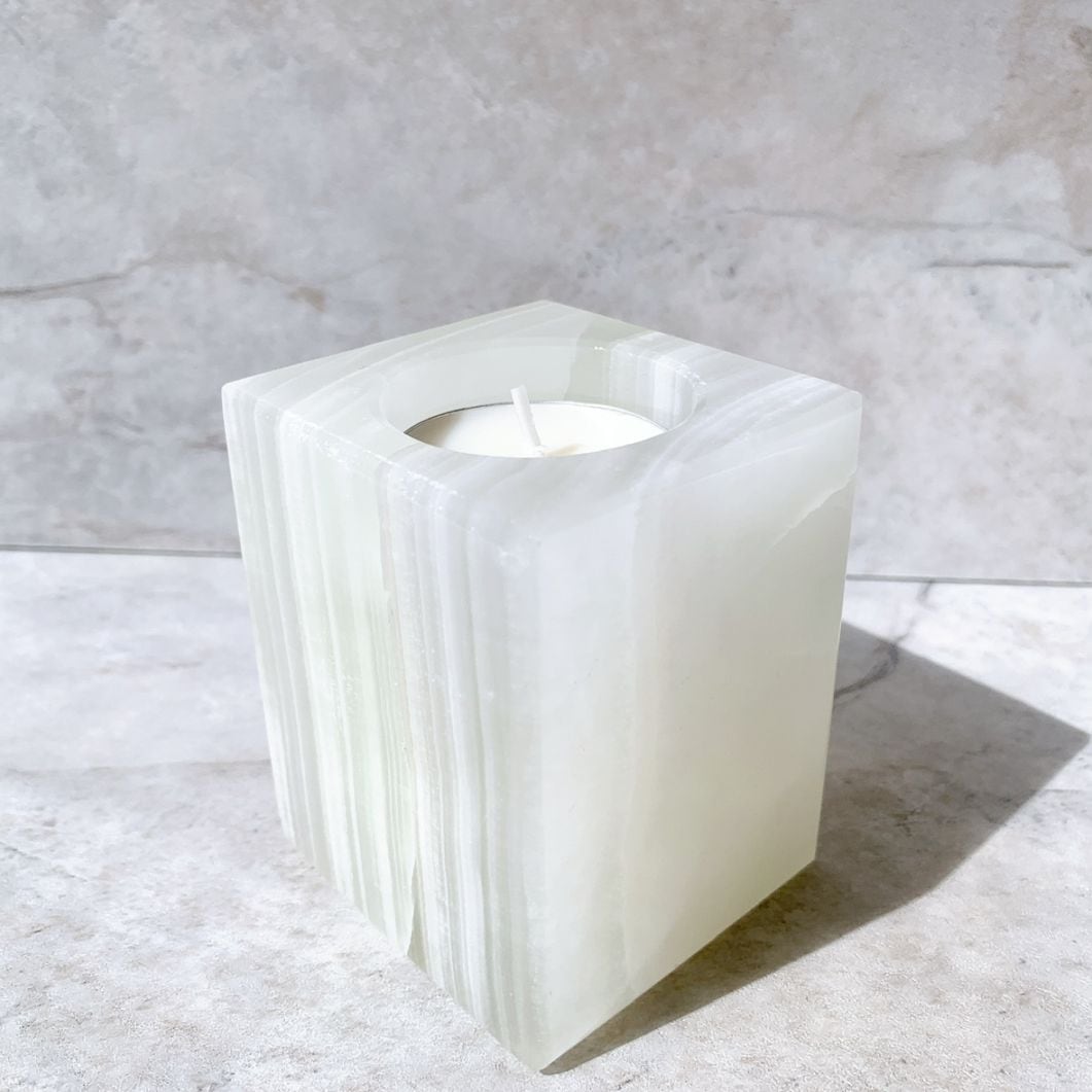 ホワイトオニキス キャンドルホルダー（ティーライト用）小