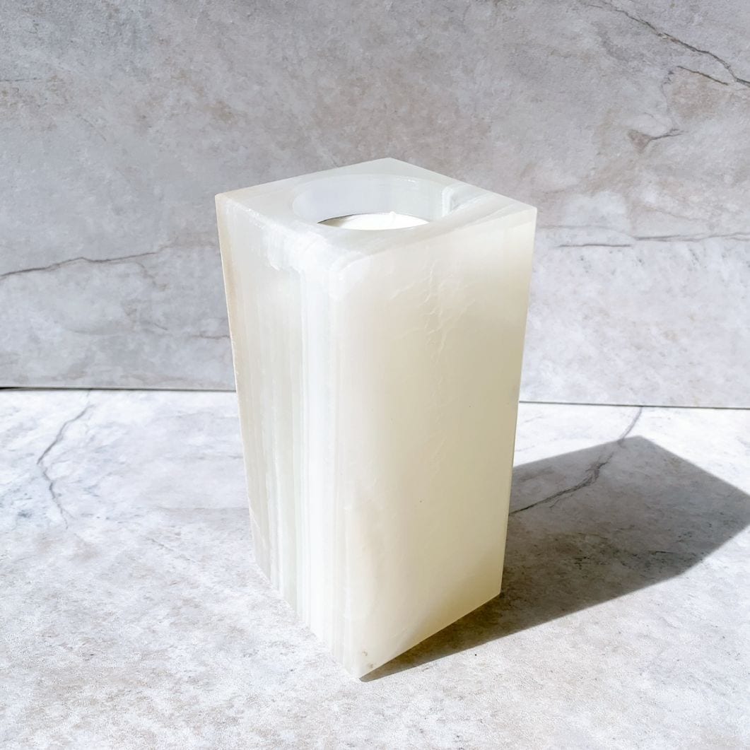 ホワイトオニキス キャンドルホルダー（ティーライト用）中