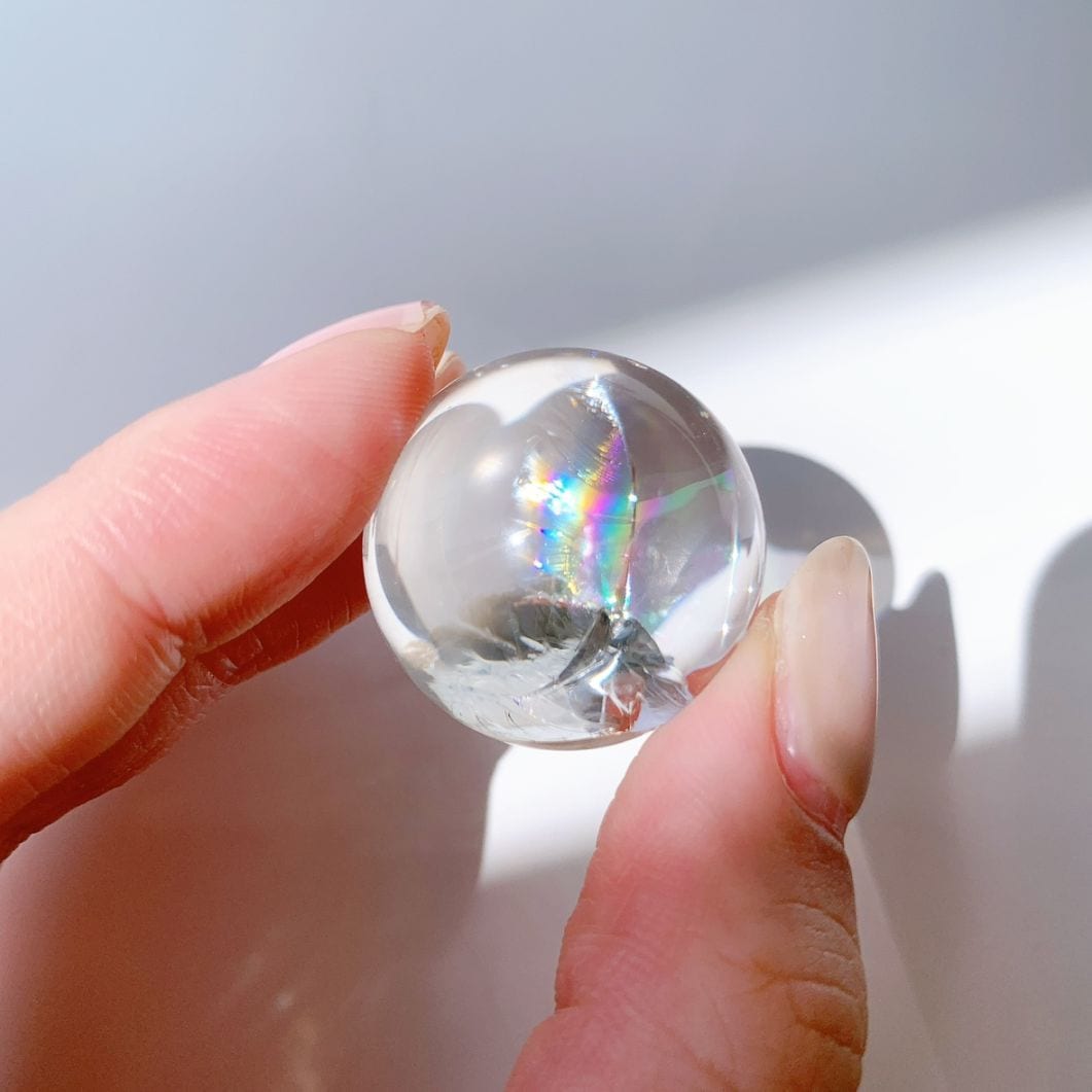 レインボー水晶 丸玉