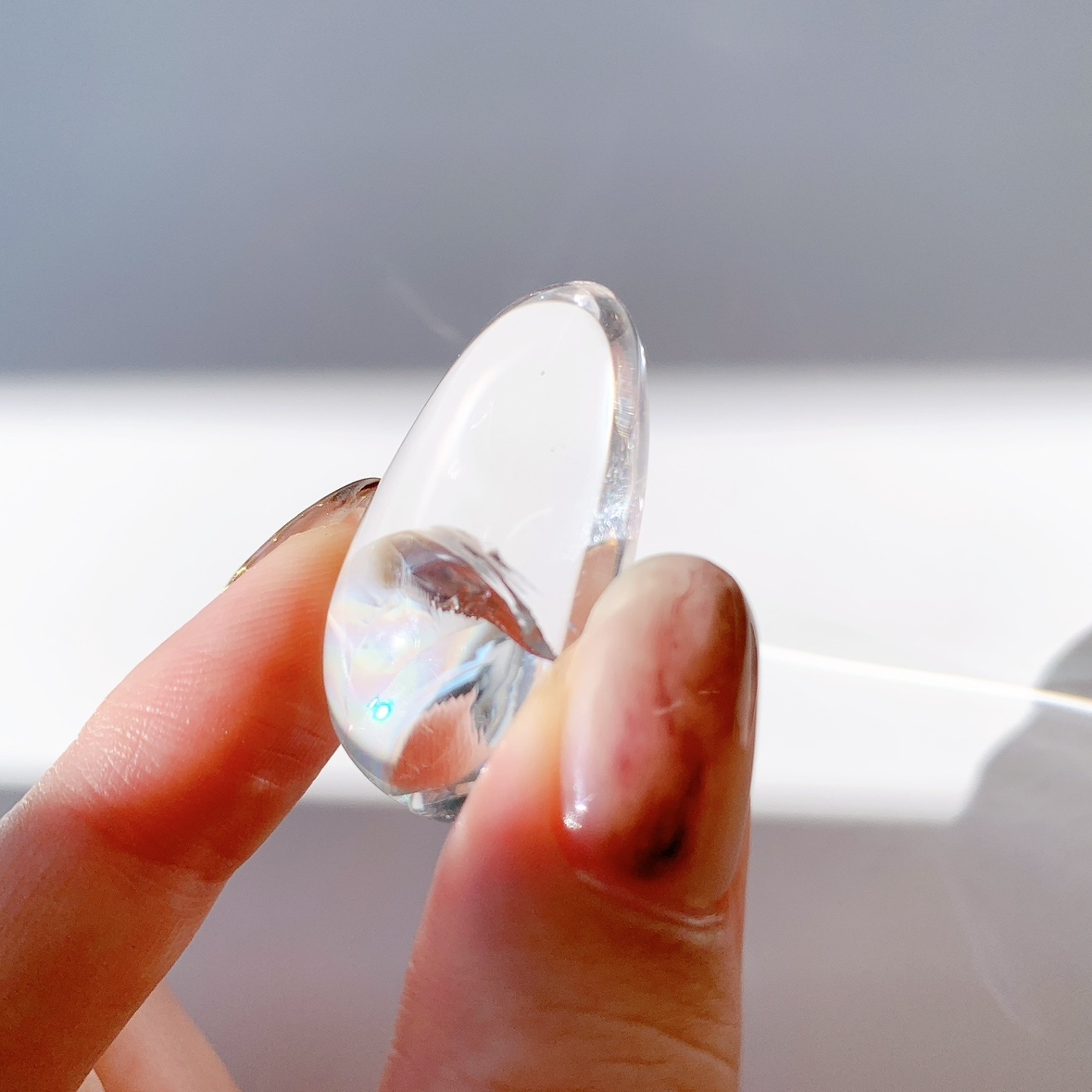 レインボー水晶 タンブル