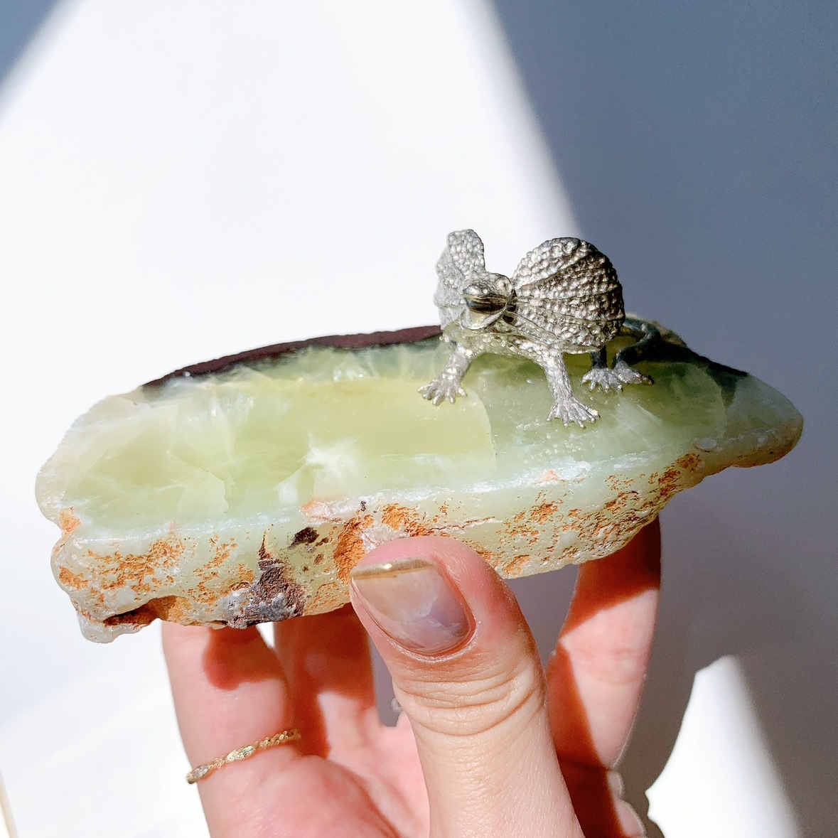 プレナイト エリマキトカゲ付きプレート