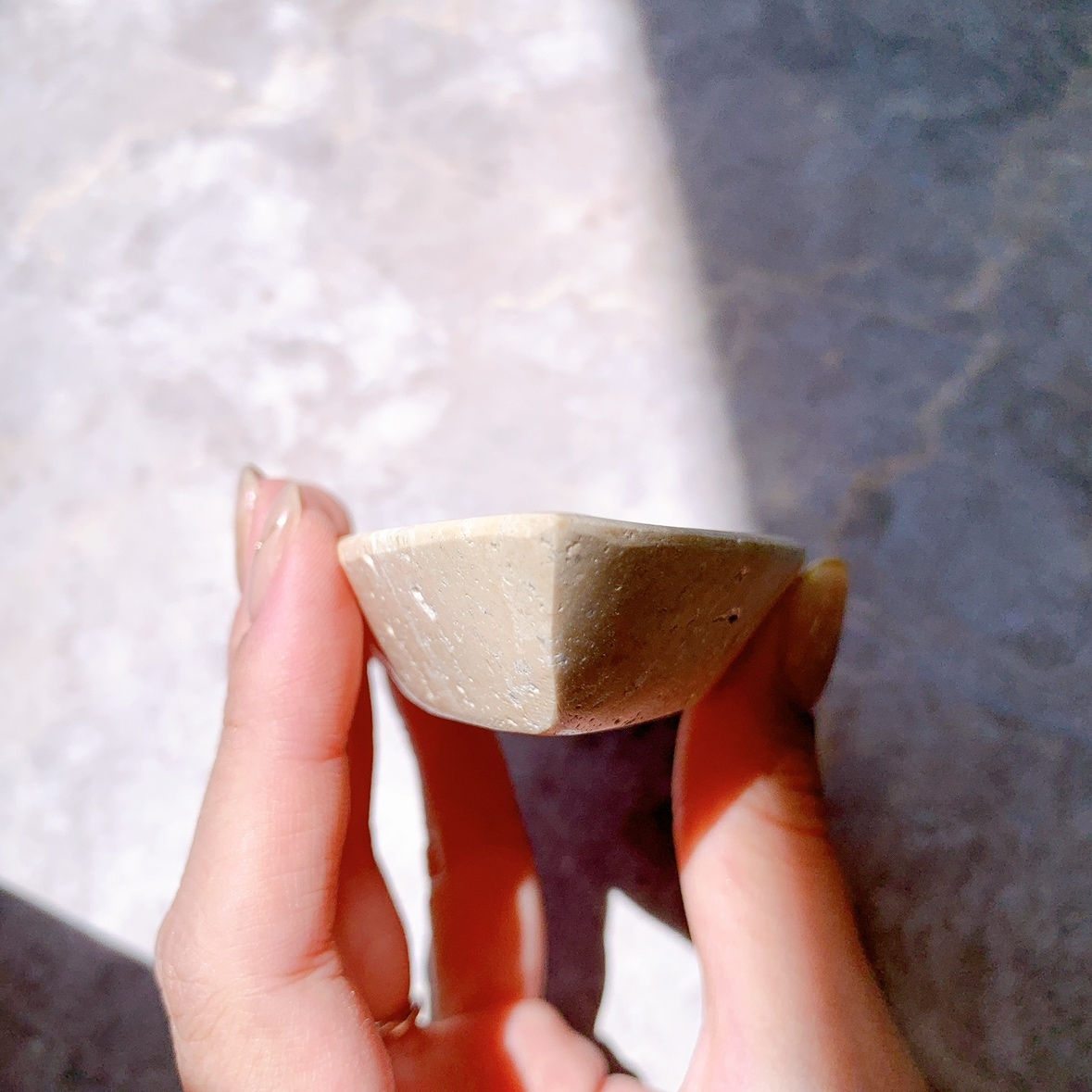 トラバーチン リーフ型 ボウル