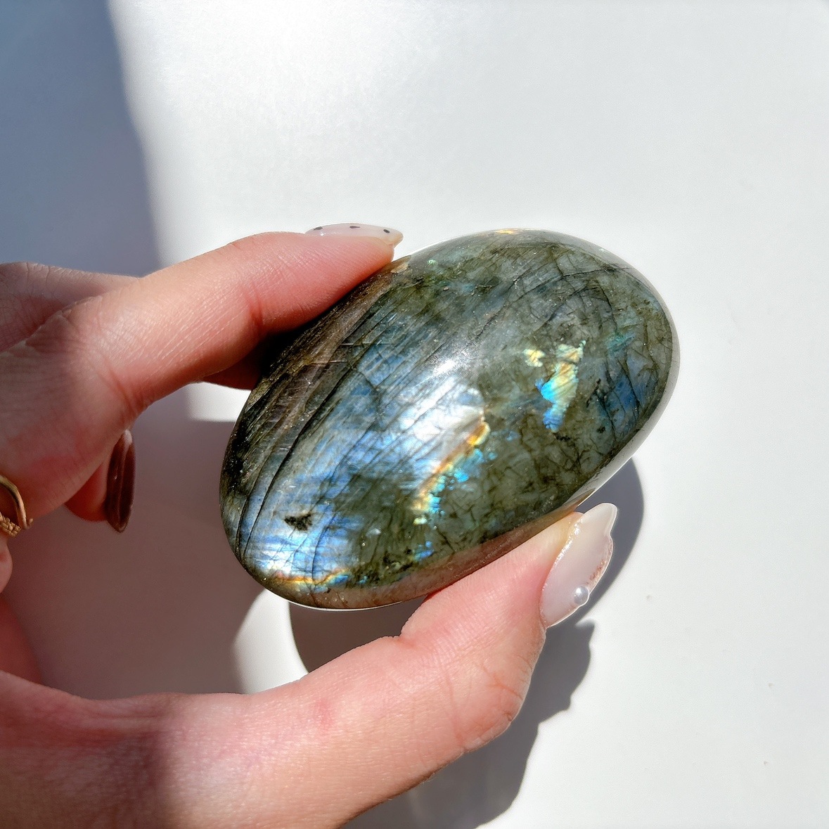 6.ラブラドライトで作ったカミキリ虫　　天然石　処分 6.ラブラドライトで作ったカミキリ虫 天然石 処分