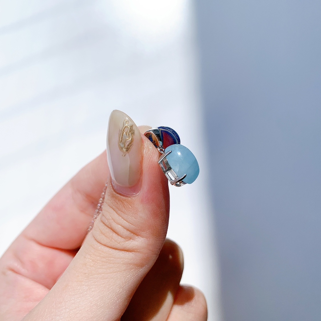 シルバーネックレス アクアマリン